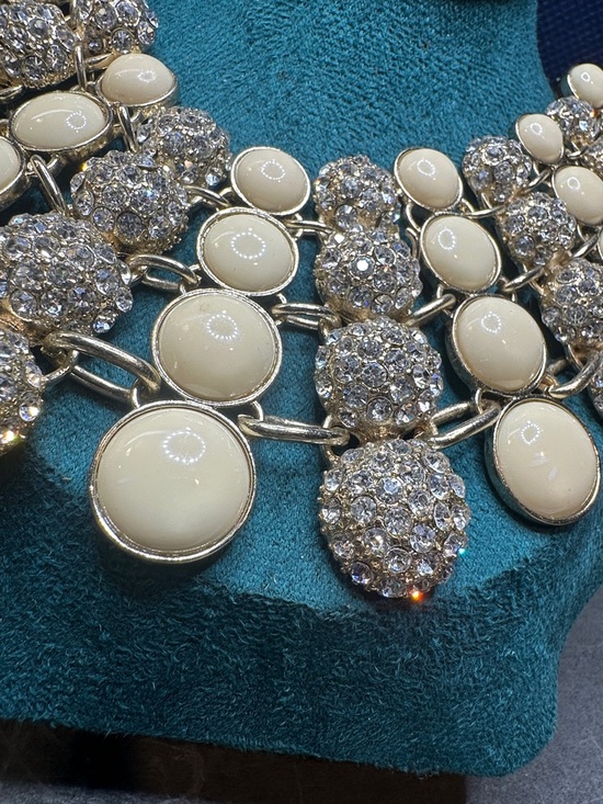 BaubleBar Cream and Silver Cluster Necklace - Picture 6 of 9